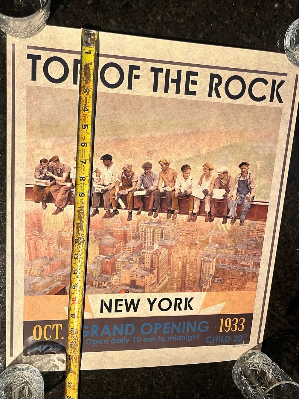 Never Used - 2011 Official Top of the Rock Grand Opening NYC Souvenir Poster - Picture 2 of 9